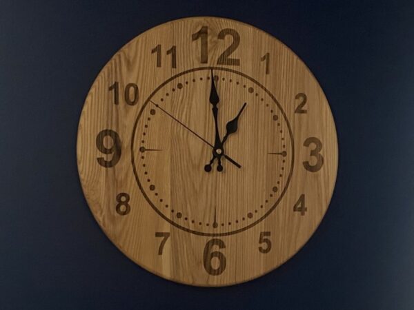 15" Solid Wood Wall Clock - Oak/Maple/Walnut